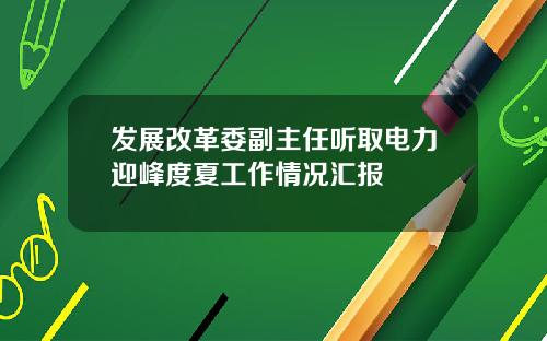 发展改革委副主任听取电力迎峰度夏工作情况汇报