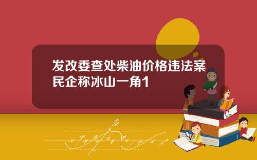 发改委查处柴油价格违法案民企称冰山一角1