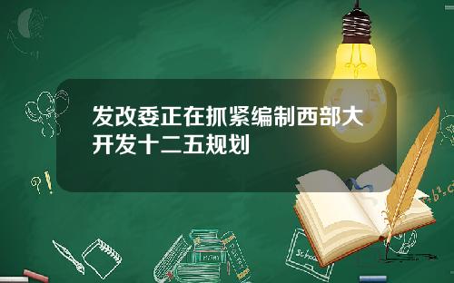 发改委正在抓紧编制西部大开发十二五规划