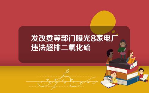 发改委等部门曝光8家电厂违法超排二氧化硫