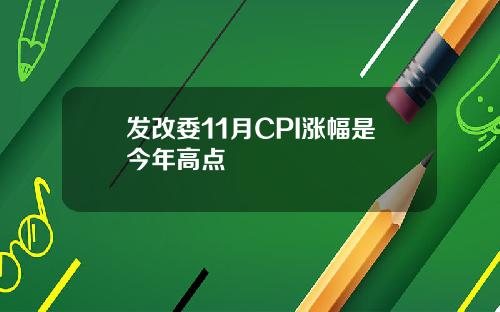 发改委11月CPI涨幅是今年高点