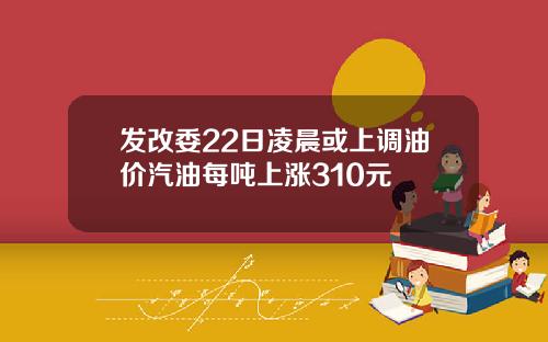 发改委22日凌晨或上调油价汽油每吨上涨310元
