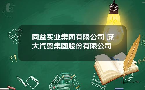 同益实业集团有限公司 庞大汽贸集团股份有限公司