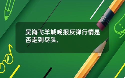 吴海飞羊城晚报反弹行情是否走到尽头.