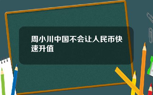 周小川中国不会让人民币快速升值