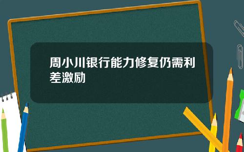 周小川银行能力修复仍需利差激励