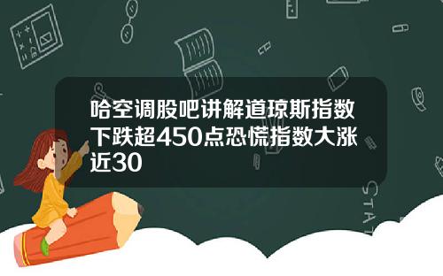 哈空调股吧讲解道琼斯指数下跌超450点恐慌指数大涨近30