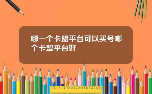哪一个卡盟平台可以买号哪个卡盟平台好