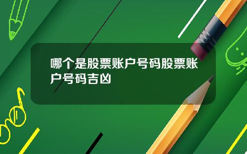 哪个是股票账户号码股票账户号码吉凶