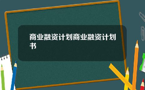 商业融资计划商业融资计划书
