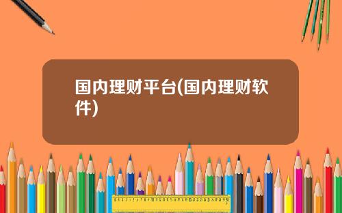国内理财平台(国内理财软件)