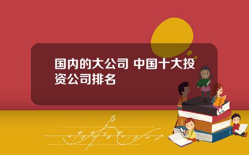 国内的大公司 中国十大投资公司排名