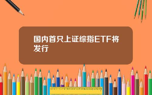 国内首只上证综指ETF将发行