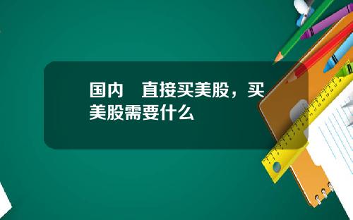 国内 直接买美股,买美股需要什么