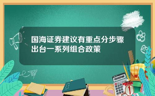 国海证券建议有重点分步骤出台一系列组合政策