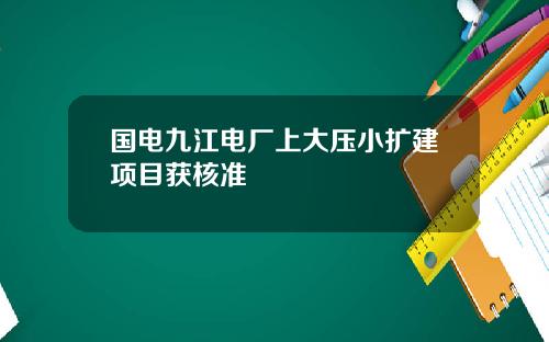 国电九江电厂上大压小扩建项目获核准