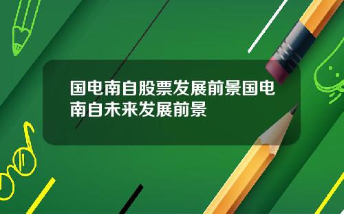 国电南自股票发展前景国电南自未来发展前景