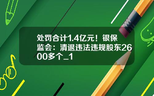 处罚合计1.4亿元!银保监会:清退违法违规股东2600多个_1