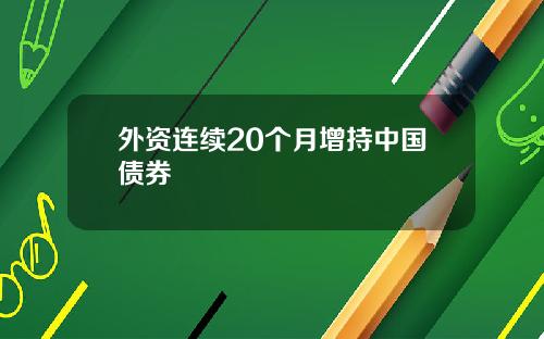 外资连续20个月增持中国债券