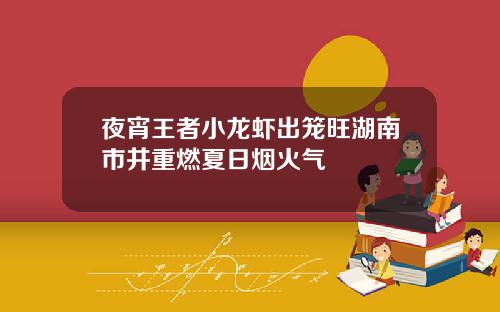 夜宵王者小龙虾出笼旺湖南市井重燃夏日烟火气