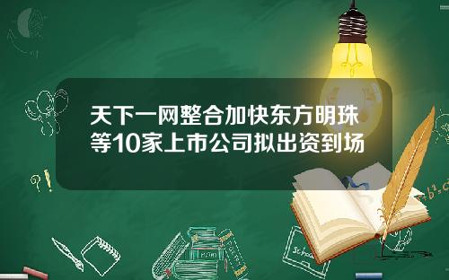 天下一网整合加快东方明珠等10家上市公司拟出资到场