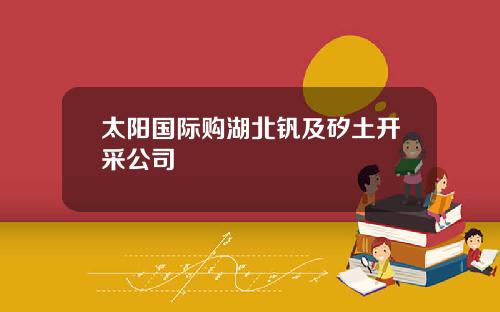 太阳国际购湖北钒及矽土开采公司