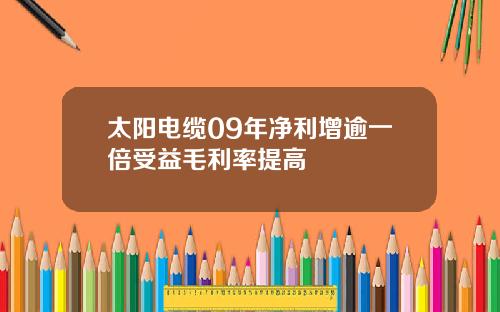 太阳电缆09年净利增逾一倍受益毛利率提高