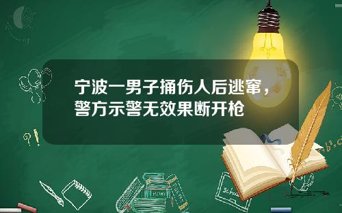 宁波一男子捅伤人后逃窜,警方示警无效果断开枪