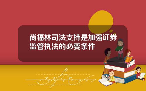尚福林司法支持是加强证券监管执法的必要条件