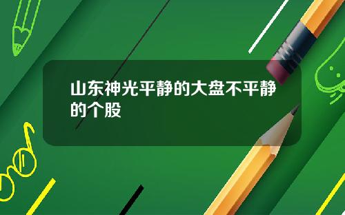山东神光平静的大盘不平静的个股