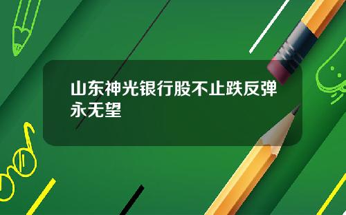山东神光银行股不止跌反弹永无望