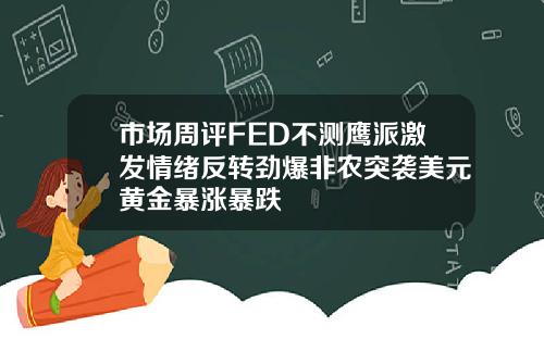 市场周评FED不测鹰派激发情绪反转劲爆非农突袭美元黄金暴涨暴跌