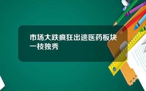 市场大跌疯狂出逃医药板块一枝独秀
