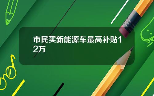市民买新能源车最高补贴12万