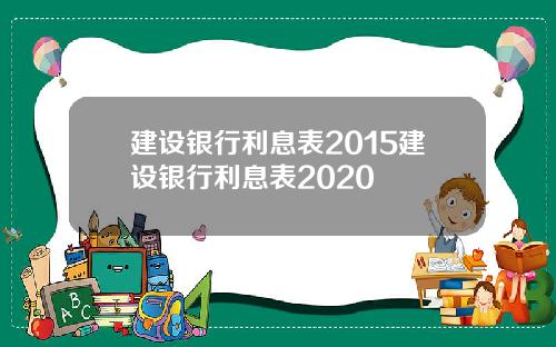 建设银行利息表2015建设银行利息表2020