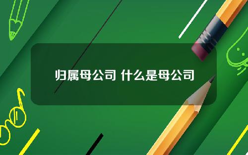 归属母公司 什么是母公司