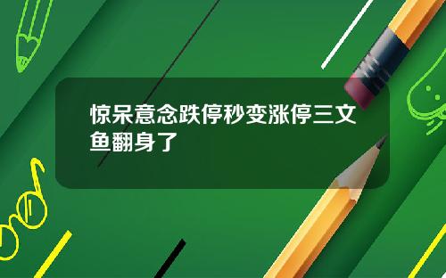 惊呆意念跌停秒变涨停三文鱼翻身了