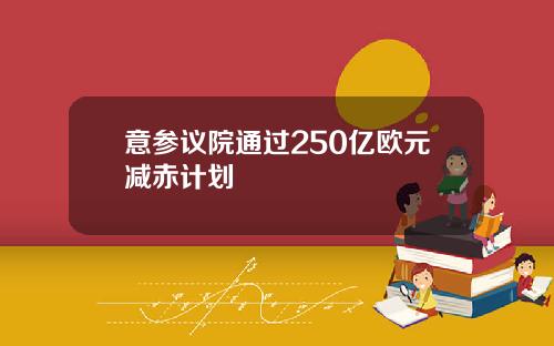 意参议院通过250亿欧元减赤计划