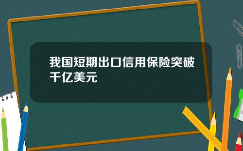 我国短期出口信用保险突破千亿美元