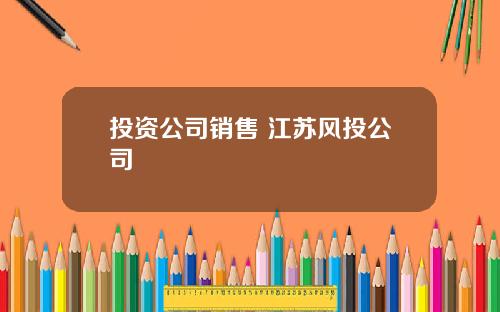 投资公司销售 江苏风投公司