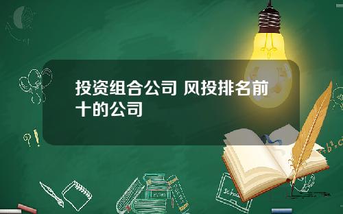 投资组合公司 风投排名前十的公司