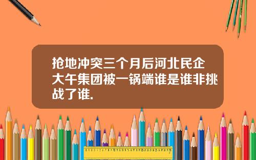 抢地冲突三个月后河北民企大午集团被一锅端谁是谁非挑战了谁.