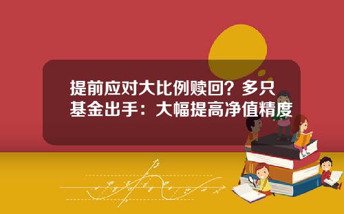 提前应对大比例赎回?多只基金出手:大幅提高净值精度