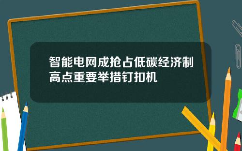 智能电网成抢占低碳经济制高点重要举措钉扣机