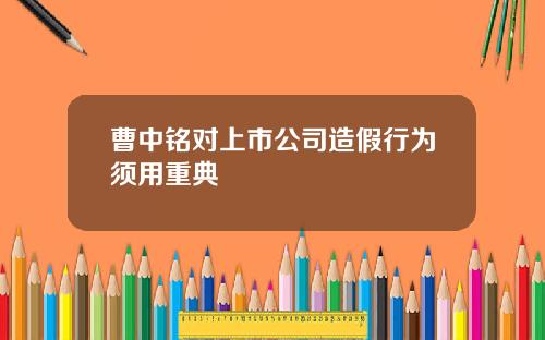 曹中铭对上市公司造假行为须用重典