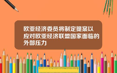 欧亚经济委员将制定提案以应对欧亚经济联盟国家面临的外部压力