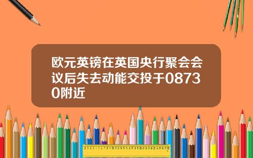 欧元英镑在英国央行聚会会议后失去动能交投于08730附近