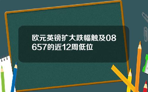 欧元英镑扩大跌幅触及08657的近12周低位