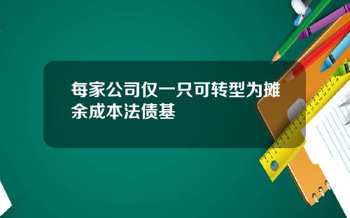 每家公司仅一只可转型为摊余成本法债基
