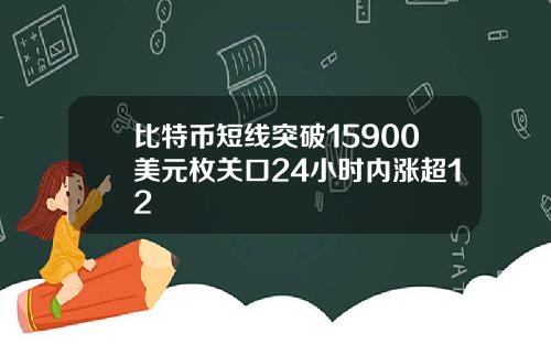比特币短线突破15900美元枚关口24小时内涨超12